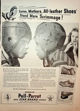 Original Poll-Parrot and Star Brand Shoes Ad: Football; All-Leather Shoes