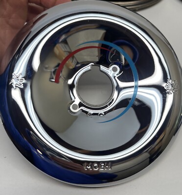 Moen Plastic Escutcheon Plate in Chrome  NEW, Red & Blue