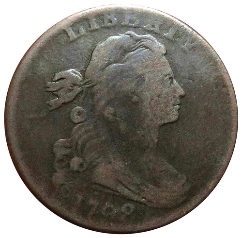 1798 COPPER DRAPED BUST LARGE CENT VG - 第 1/2 張圖片