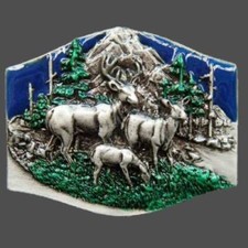 Belt Buckle Elk Buck Deer Hunting Sport Big game Western Belts Buckles
