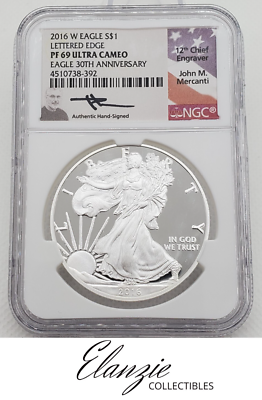 2016-W Proof American Silver Eagle Lettered Edge 30th Anniv