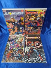JLA VS AVENGERS #1-4 1 2 3 4 DC MARVEL COMPLETE SET PEREZ  ART #1 Signed Busik