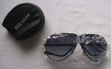 FERRARI VINTAGE FOLDING AVIATOR RACING SUNGLASSES BRAND NEW, RARE BLACK FRAMES 
