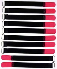 10x Kabelbinder Klettverschluss 20 cm x 20 mm rot Klettband Klettkabelbinder &Ouml;se