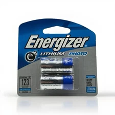 New Energizer CR123A 3V Lithium Batteries 2-Pack, Long Shelf Life, Exp. 12/2031