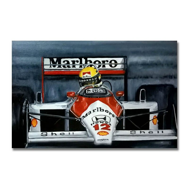 Tableau Ayrton Senna Formule 1 50x70 cm - Toile de décoration pour salon