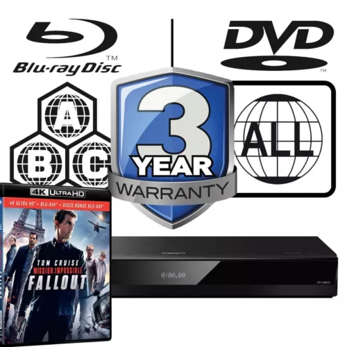 Panasonic Blu-ray Player DP-UB820 All Zone MultiRegion Mission Impossible Fallou