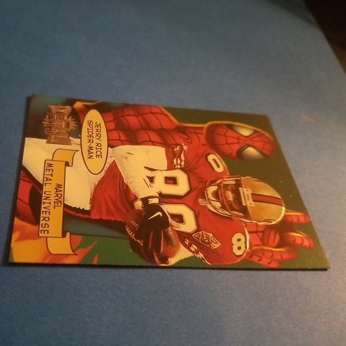 1997 SKYBOX METAL UNIVERSE Spider-Man Jerry Rice #6 MARVEL Spiderman NFL 49ers - Picture 3 of 8