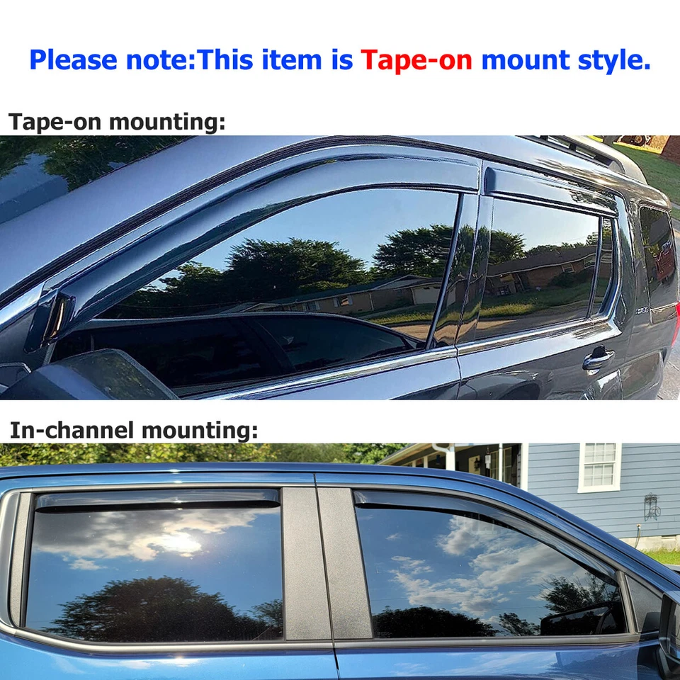 Tape-on Window Visor Side Window Deflector for 1995-2005 Pontiac Sunfire Sedan Foto 4 de 4