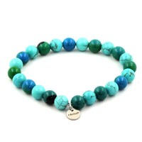 Mineralien Und Edelsteine. Perlenarmband Chrysokoll Und TüRkis 8 Mm. F
