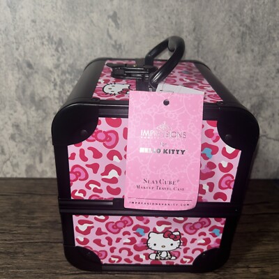 Impressions Hello Kitty Pink Leopard Print Makeup Case Hello Kitty Impressions Slay Cube Pink Leopard Travel Makeup  main image 2