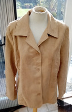 Tcm Tan Faux Suede Lightweight Jacket With Cross Tie Cuffs Uk Size 14