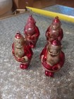 Set Of 4 Antique Santa Saint Nick Christmas Shiny Plastic Tree 3.5" Ornament — photo 1