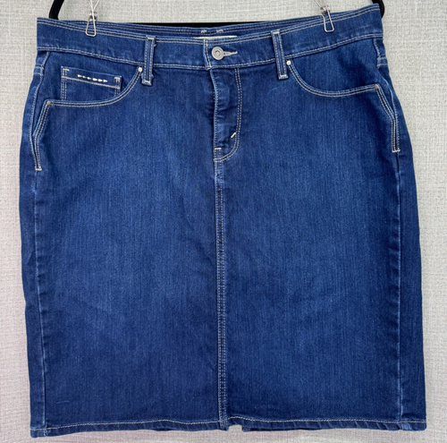 Levi's Denim Pencil Skirt 5 Pocket Style Women's Size 14 Dark Blue