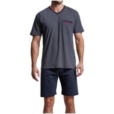 G&ouml;tzburg Herren kurzer Schlafanzug Baumwolle Shorty Manhatten 1/2 Arm Pyjama