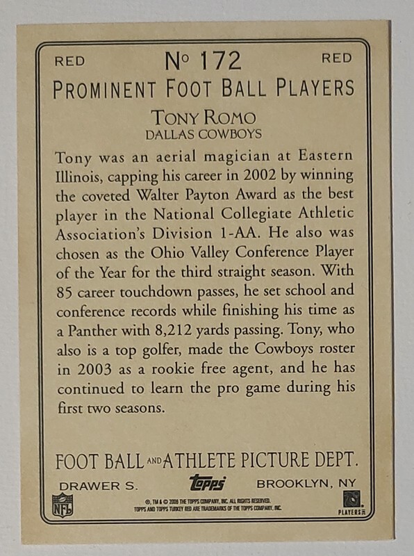 2006 Topps Turkey Red Tony Romo Red | eBay