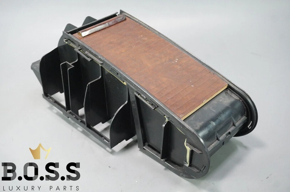 00-06 Mercedes W215 CL600 consola central trasera almacenamiento moldura madera negro OEM Foto 2 de 4