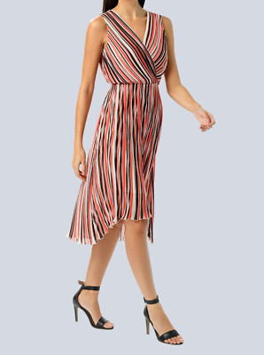Alba Moda Kleid Plisseekleid Festkleid Partykleid Sommerkleid Chiffonkleid 44