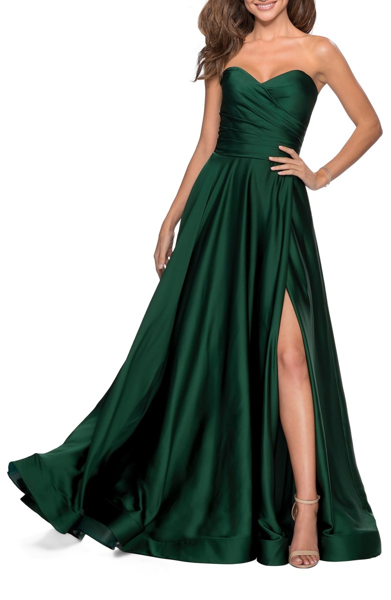 open lace back dress Light Green Off The Shoulder Prom Dresses 2024 Sequin Lining Pleated Bodice 24253 Custom Colors / US14 main image 0