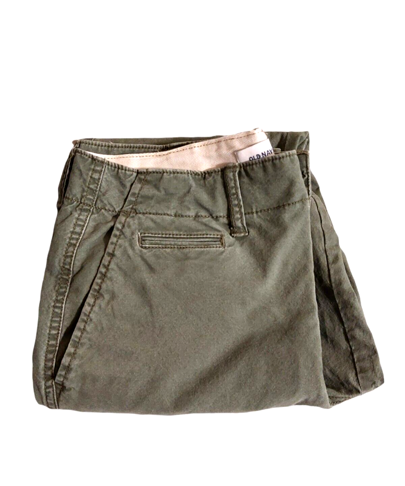 Old Navy Women's Khaki Pants Olive Green Mid Rise Straight Leg Size 30