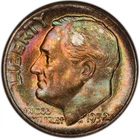 MS66 1952 10C Roosevelt Silver Dime, PCGS Trueview- Pretty Mint Set Toned