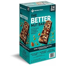 Member's Mark The Better Nut Bar, Dark Chocolate & Sea Salt, 1.4 Oz (24 Count)