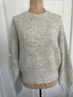 Madewell Womens Simone Wedge Wool Blend Sweater In Heather Gray Size S
