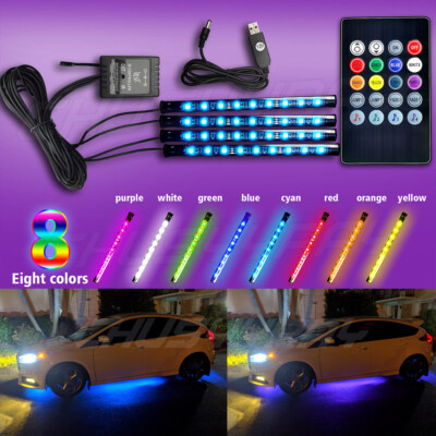 RGB LED Glow Car Interior Lamp Under Dash Footwell Seats Inside - Foto 12