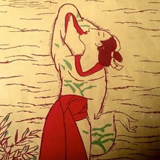 TAKEHISA YUMEJI Diseño Grabado en Madera Cubierta De Colección Hoja de Canción Seno Puntuación No.98