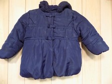 TAHARI Toddler Girl's Hooded Winter Puffy Coat Jacket Blue Zip Snap Size 24M