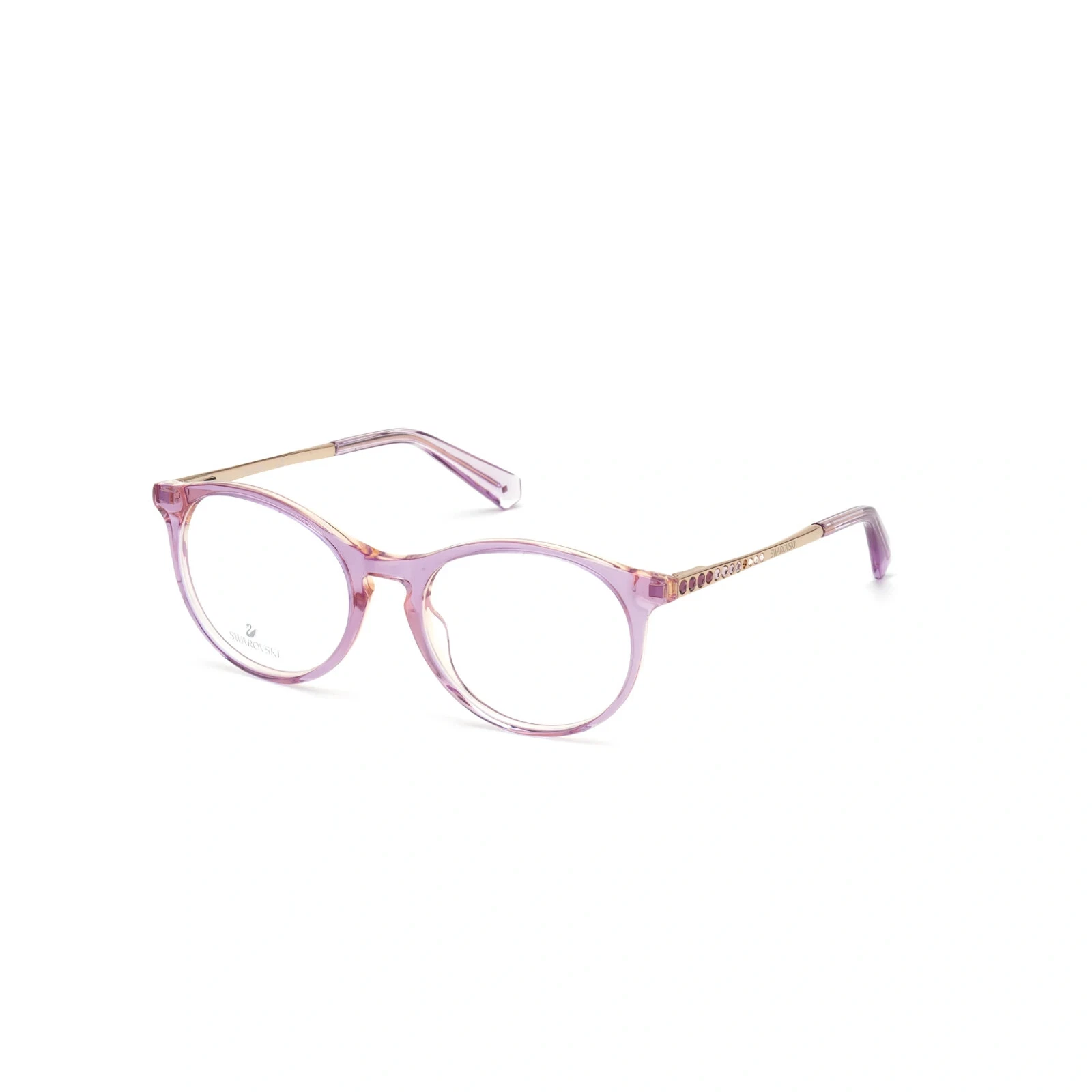 Swarovski SK 5365 080 Clear Pink Plastic Round Eyeglasses Frame 50 18 140 RX
