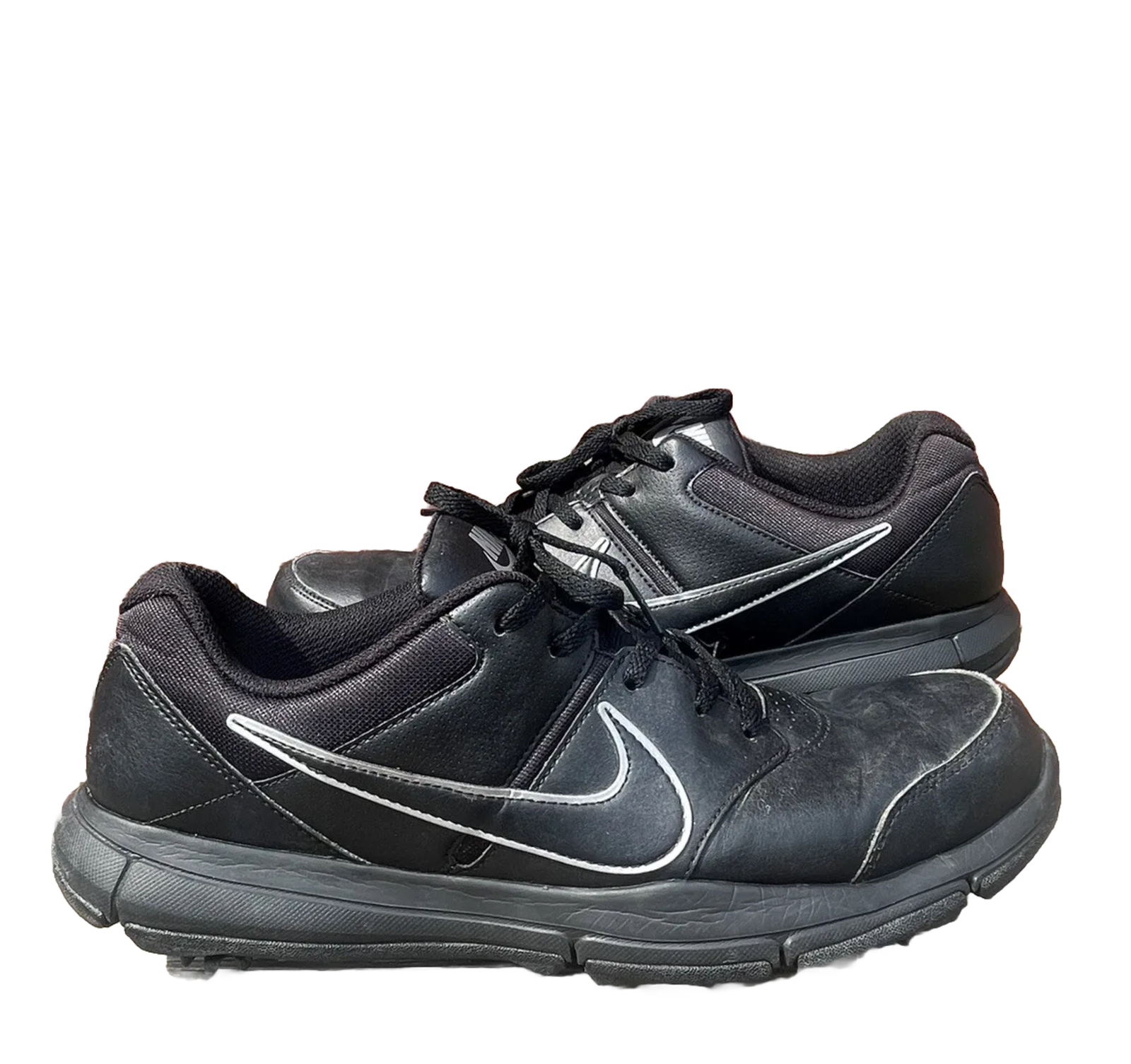 Nike Durasport 4 Mens Size 10.5 Black Leather Golf Shoes Soft Spike