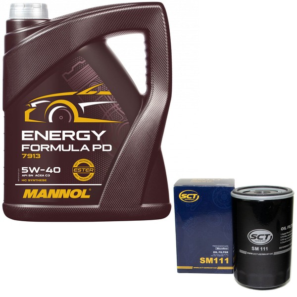 MotoröL Set 5W-40 5 Liter + ÖLfilter SM 111 FüR Seat Cordoba VW Transporter Golf-image