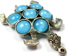 Swarovski Crystal Turquoise Blue Rhinestones Sea Turtle Pendant Finding 45x29mm9