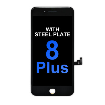Aftermarket LCD Screen with Steel Plate for iPhone 8 Plus - Black with Tool Kit