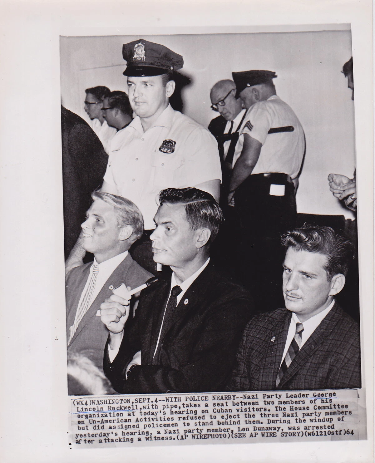 GEORGE LINCOLN ROCKWELL AMER. NAZI WASHINGTON Civil Rights VINTAGE 1964 photo - 画像1/2