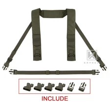 KRYDEX Fat Strap and Back Strap Shoulder Harness Ranger Green for MK3 Chest Rig