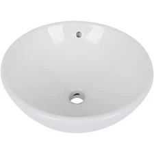 16" x 16"Bowl-Shaped White Ceramic Bathroom Vessel Sink Basin Sink Vanity Sink