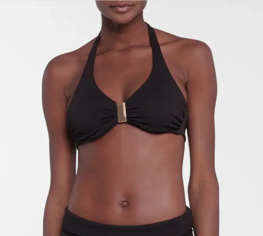 Top de bikini MELISSA ODABASH Provenza negro con aros L139441 para mujer talla 10 Foto 3 de 4