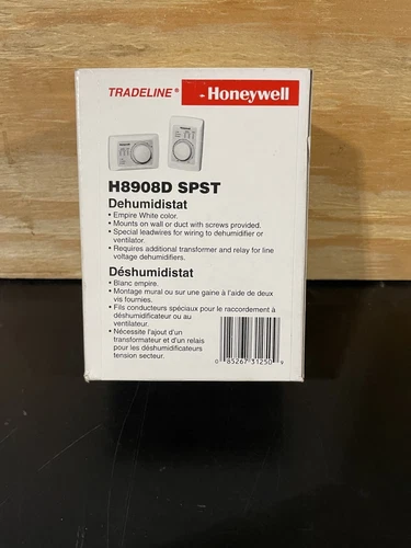 Honeywell Tradeline H8908D SPST Manual Dehumidistat 24VAC 50VA HVAC Control