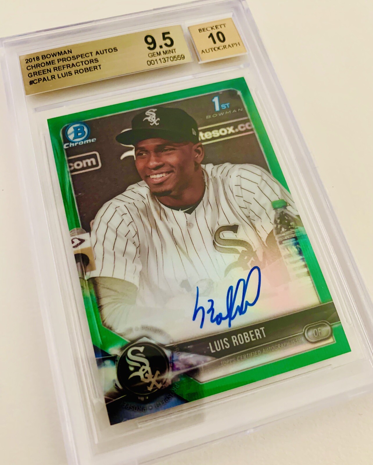 2018 Bowman Chrome Luis Robert 1st Bowman Auto Green Ref. #/99 BGS 9.5/10 💎
