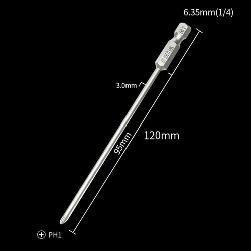 1/4" Magnetisch S2 Stahl Kreuzschlitz Bit PH00 PH0 PH1 PH2 Länge 50mm - 200mm - Picture 54 of 58