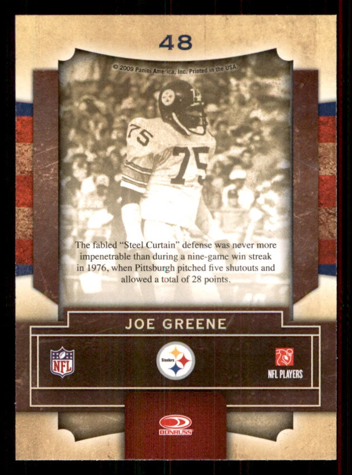 2009 Playoff Contenders Legendary Contenders #48 Joe Greene - Image 2 of 2