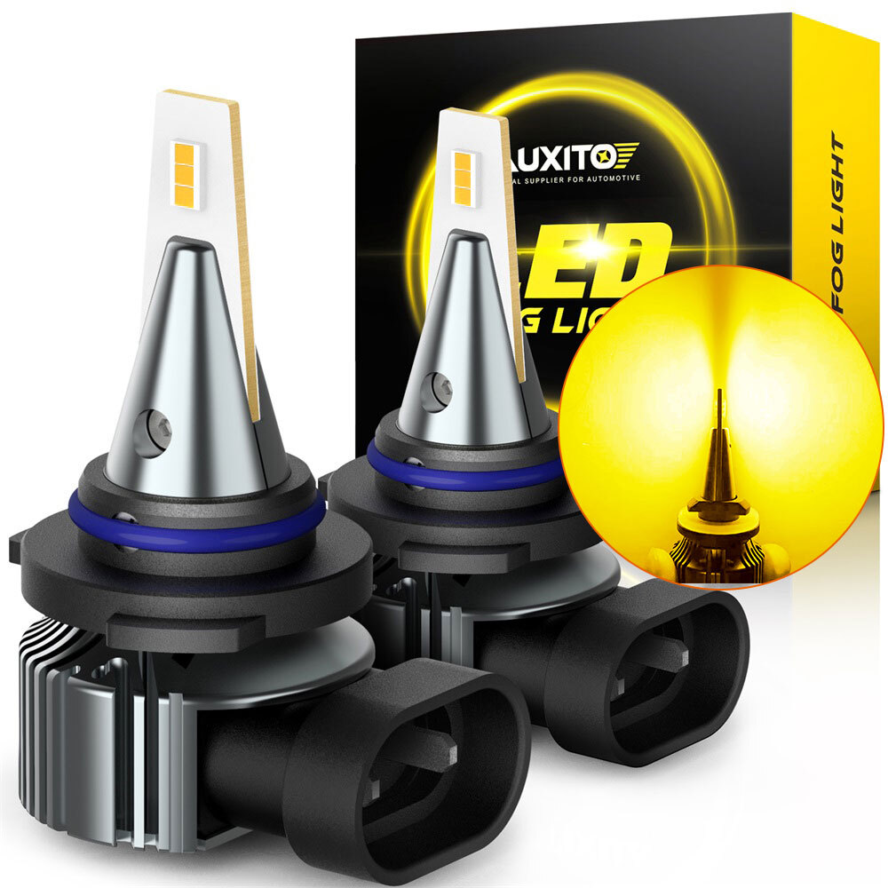 AUXITO 2-Pack 9006 Gold Yellow LED Bulbs for Fog and DRL Lights High Power 9SMD