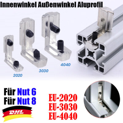 Innenwinkel Verbinder Winkel Nut 8 6 Für BOSCH Typ-B 2020,3030,4040 Aluprofil DE