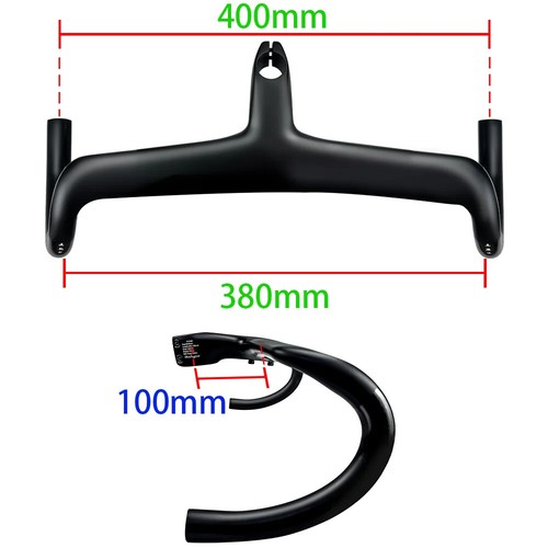 Kohlefaser Rennrad Lenker volle interne Kabelführung 28,6 mm 7 Grad - Bild 12 von 44