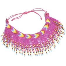 Handmade Beaded adjustable Foot anklet for Women Deep Pink 