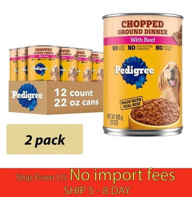 Pedigree Chopped Ground Wet Dog Food Beef 22oz 2Pk (12ct Ea)...(a19.5) |  eBay