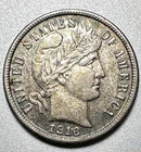 1916-S   BARBER DIME   AU   #9965