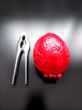 Schwerer Gusseisen Nussknacker rot mit Metall Nuss&ouml;ffner 2er Set Vintage